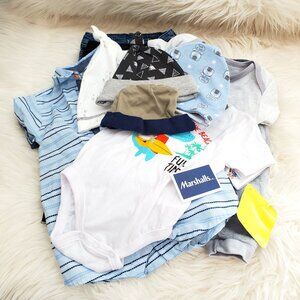 Baby Onesies, Pants & Hat Bundle SZ 6-9M